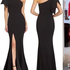 Dress the Population Black One-Shoulder Gown